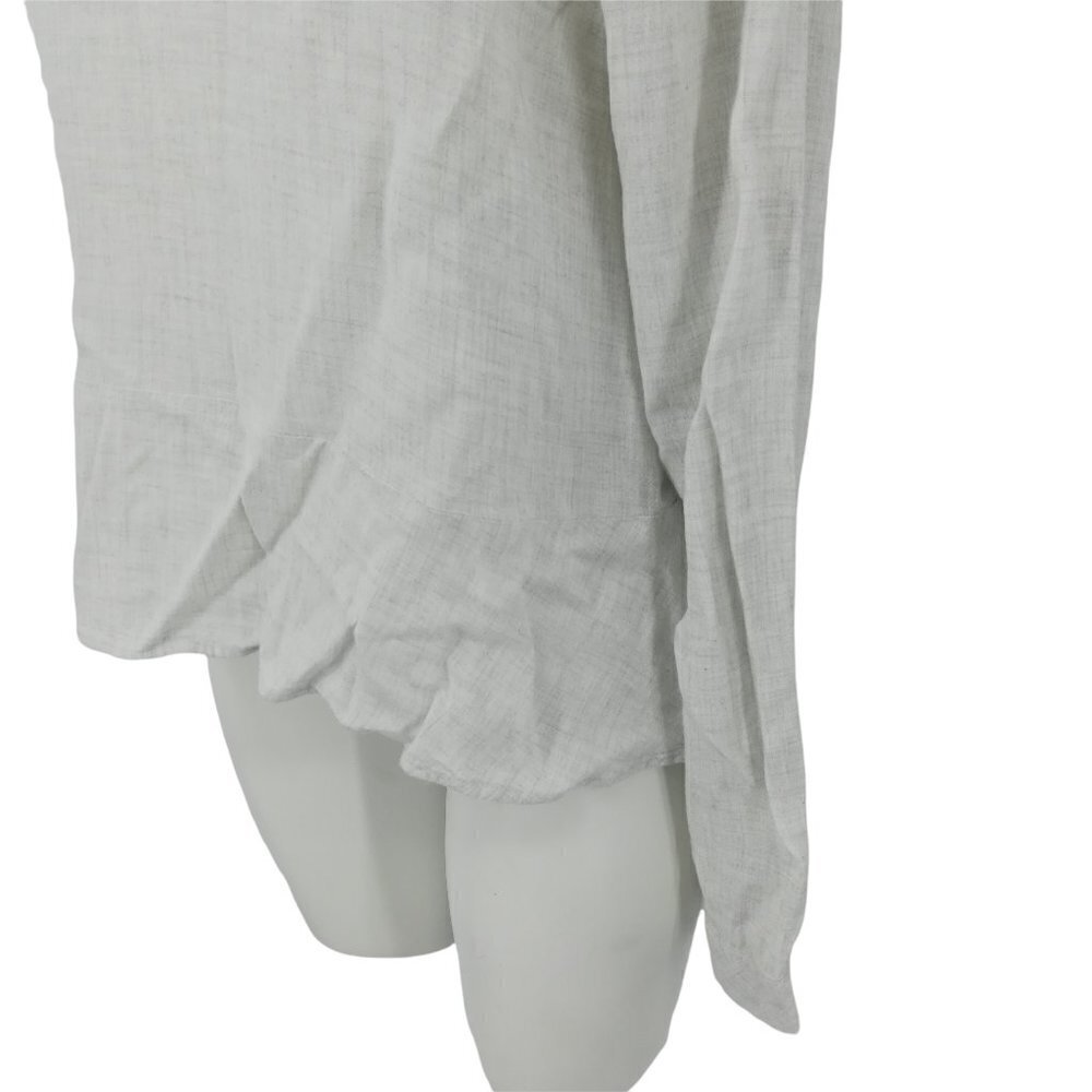 Cloth & Stone Anthropologie Button Back Peplum Blouse Size M Natural Cream - Picture 7 of 12